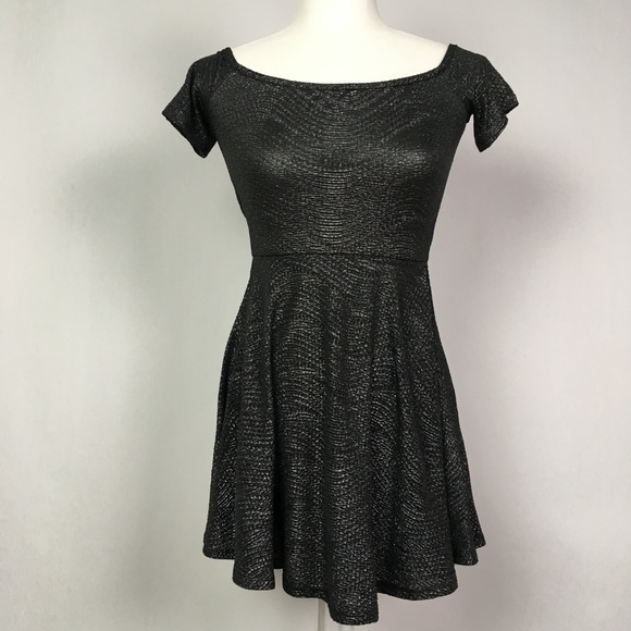 BCBGeneration Dresses & Skirts - BCBGeneration Metallic Gray Skater Dress